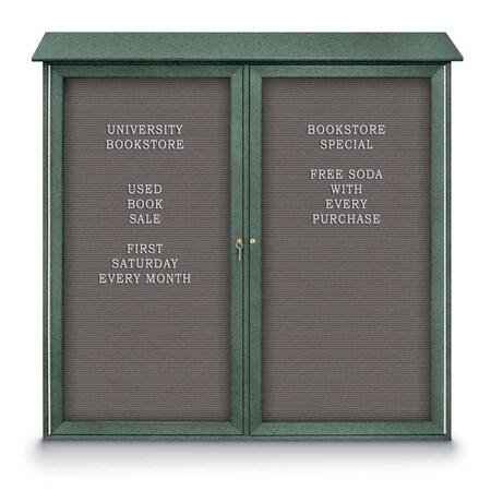 United Visual Products Indoor Enclosed Combo Board, 48"x36", Satin Frame/Green & Apricot UVCB4836-GREEN-APRICOT